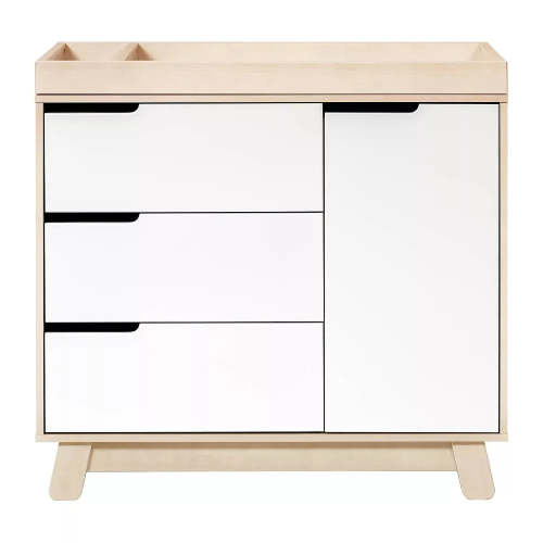 Hudson 3-Drawer Changer Dresser - Washed Natural and White