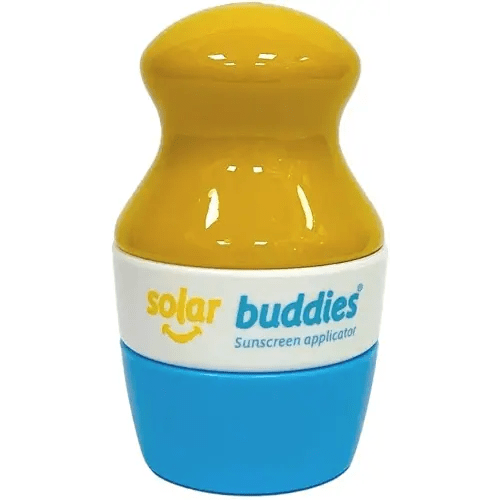 Solar Buddies Refillable Roll On Sponge Applicator For Kids, Adults, Families, Travel Size Holds 100ml Travel Friendly for Sunscreen, Suncream and Lotions (Blue)