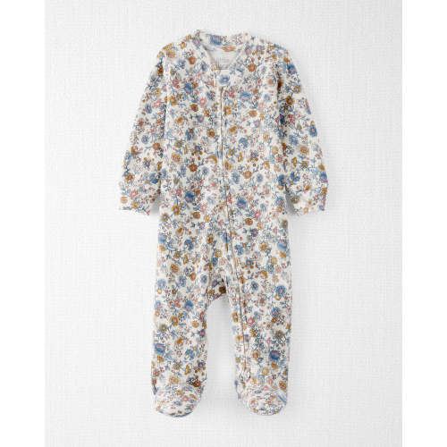 Baby Organic Cotton Sleep & Play Pajamas  - 3M - Style,Damask Floral Print