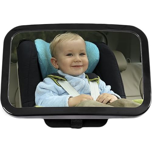 Greenco Rear Facing Back Seat Baby View CAR Mirror - Large and Crystal Clear Sharp View Mirror