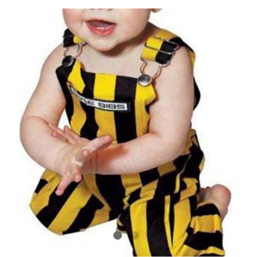 Game Bibs Baby Black & Gold Overall Bibs | SCHEELS.com