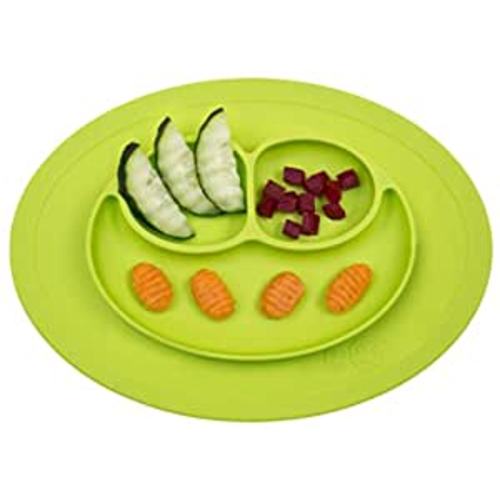 Amazon.com: ez pz Mini Mat (Lime) - 100% Silicone Suction Plate with Built-in Placemat for Infants + Toddlers - First Foods + Self-Feeding - Comes with a Reusable Travel Bag : Home & Kitchen