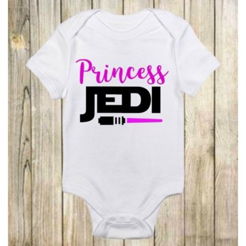 Princess Jedi-Star Wars Baby Onesie-Baby Girl Onesie-Baby Jedionesie - Light Saber Baby Onesie-Star Wars Onesie Cool Baby Clothing, BABY BODYSUIT LAT 4424
