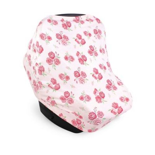 Hudson Baby Girls Multi-use Car Seat Canopy, Blush Rose, One Size