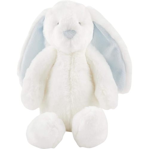 Mud Pie Blue Plush Bunny, Small, 15" x 9", White and Blue, Polyester