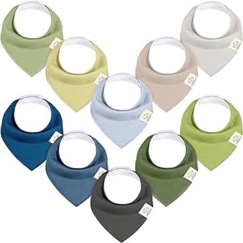 KeaBabies 10-Pack Organic Baby Bandana Bibs