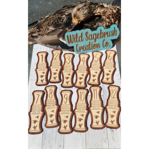 Duck Call Baby Milestones - Duck Hunter Baby - Duck Hunters Gift - Hunting Baby Gift - Hunting Nursery Decor - Hunting Baby Theme