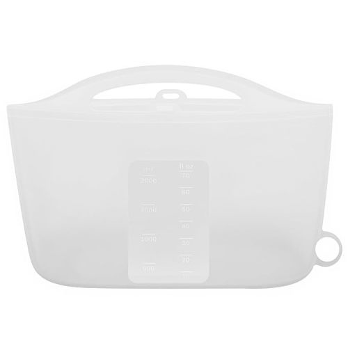 Silicone Microwave Steam Sterilizer Bag for Baby Reusable Quick Sterilizing Bag for Bottles Breast Pump Parts Toddler Accessories Great for Travel - 2000ml Grey