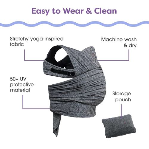 Boppy ComfyFit Adjustable Baby Carrier, 8-35lbs, Heathered Gray, Hybrid Carrier, Newborn to Toddler with Adjustable Straps & Comfort of A Baby Wrap