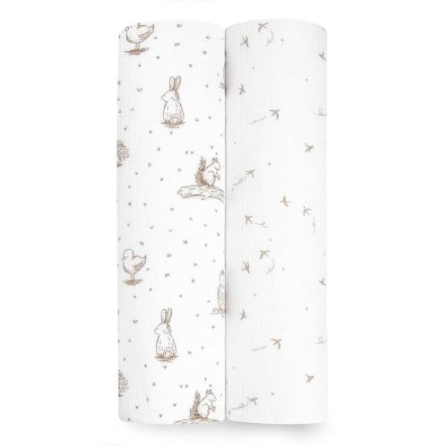 aden + anais Silky Soft Swaddle Blanket, Boutique Muslin Blankets for Girls & Boys, Baby Receiving Swaddles, Ideal Newborn & Infant Swaddling Set, Perfect Shower Gifts, 2 Pack, Healing Nature