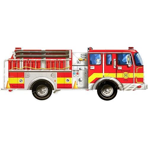 Melissa & Doug Fire Truck Jumbo Jigsaw Floor Puzzle (24 pcs, 4 feet long) - FSC Certified