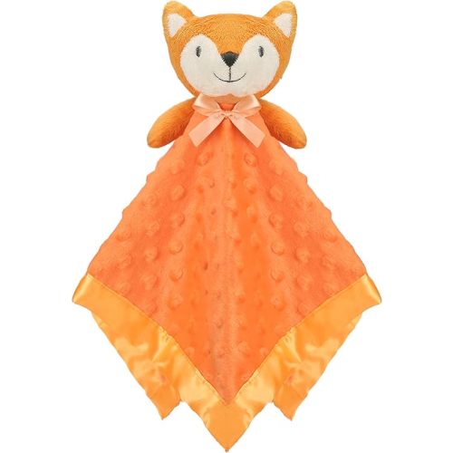 Pro Goleem Fox Security Blanket Orange Soft Baby Lovey Unisex Lovie Baby Gifts for Newborn Toddler Snuggle Toy Stuffed Animal 16 Inch