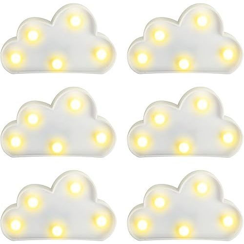 6 Pcs LED Cloud Night Light Can Be Hung On The Wall Kids Room Light, Suitable for Birthday Party Holiday Decoration Baby Room Nursery Decoration
