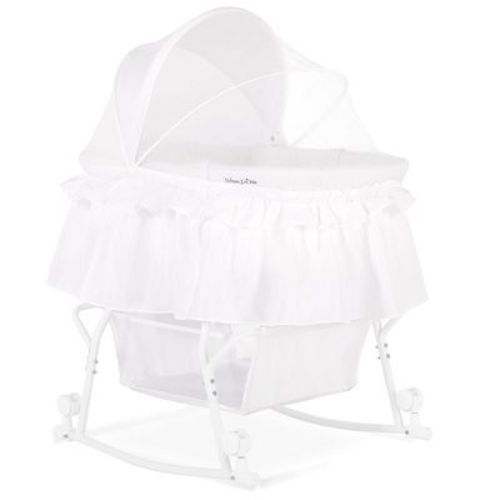 Dream On Me Jpma Certified Lacy Portable 2-in-1 Bassinet & Cradle, Pink/white