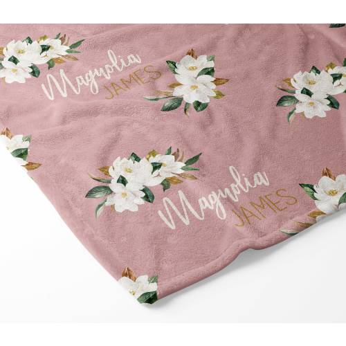 Magnolia Blanket - Magnolia Baby Name Blanket - Magnolia Nursery - Magnolia Decor - Baby Girl - Personalized Girl Blanket - Monogram Blanket