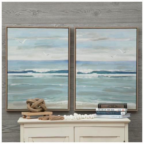 Blue Horizon Framed Canvas Wall Art Set