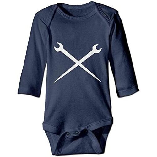 Ironworker Crossed Tools Cotton Climbing Bodysuit Long Sleeve Romper Jumpsuit Baby Girls Boys