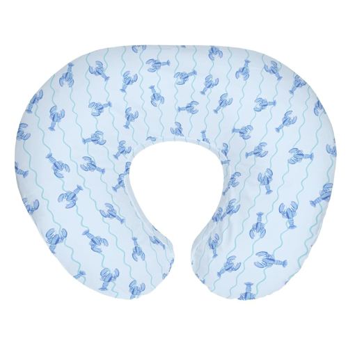 Blue Lobster Bows Stripe Baby Nursing Pillow Covers for Boy Girl Lobsters Sea Ocean Stripes Nursing Slipcover for Breastfeeding Pillows Coastal Summer Soft Stretchy Removable Cover for Newborn Infant