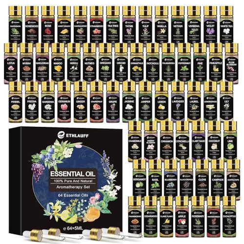 Essential Oils Set 40 Pcs, Essential Oils Perfect for Diffuser, Fragrance Oil Set for Massage, Soap, Candle Bath Bombs Making (5ml)