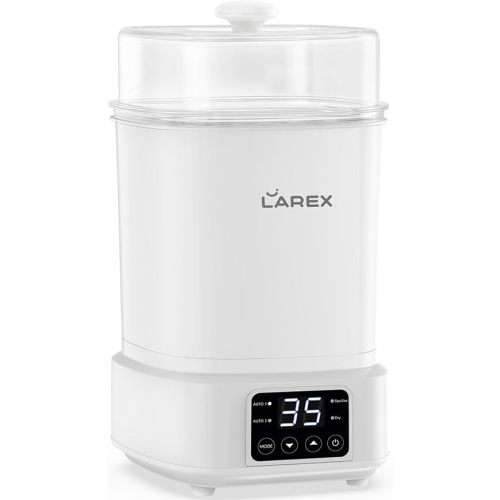 LAREX Bottle Sterilizer and Dryer, Esterilizador de Biberones Compact Baby Bottle Sterilizer and Dryer, Electric Steam Bottle Sanitizer for Baby Bottles, Pacifiers, Pump Accessories