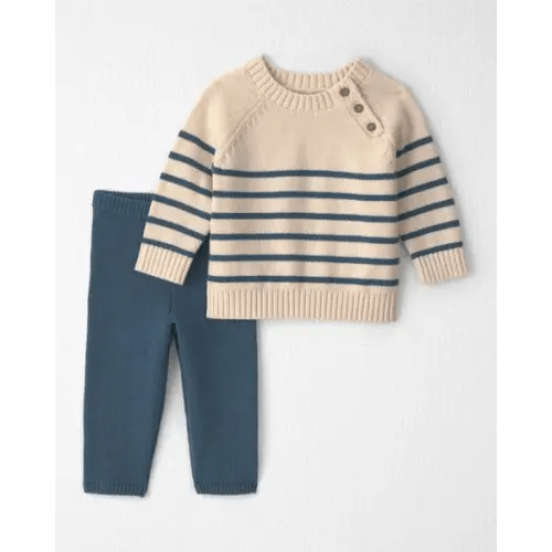Baby 2-Piece Organic Cotton Knit Sweater & Pant Set in Stripes - Little Planet | Carter's