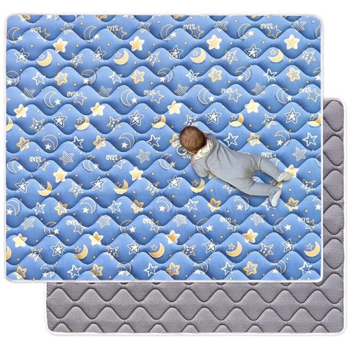 Odorless Premium Foam Baby Play Mat 50" x 50", Soft Microfiber Fabric Crawling Mat for Floor- Comfortable and Hypoallergenic, Non-Slip Cushioned Floor Playpen mat for Infants,Babies,Toddlers