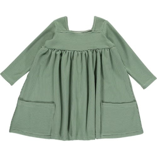 Rylie Dress in Green and Cream Stripe – The Happy Days Co
