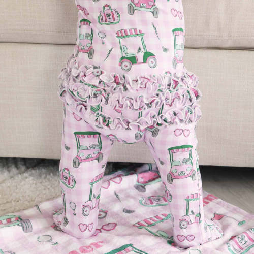 Birdie Babes Ruffle Zipper Footie | Pink