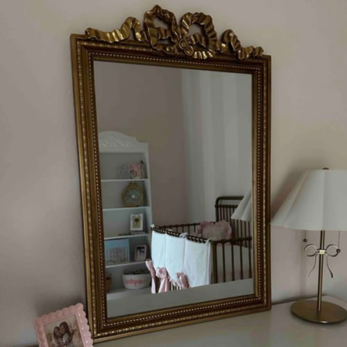 Gold Bow Textured Wall Mirror | Kirklands Home