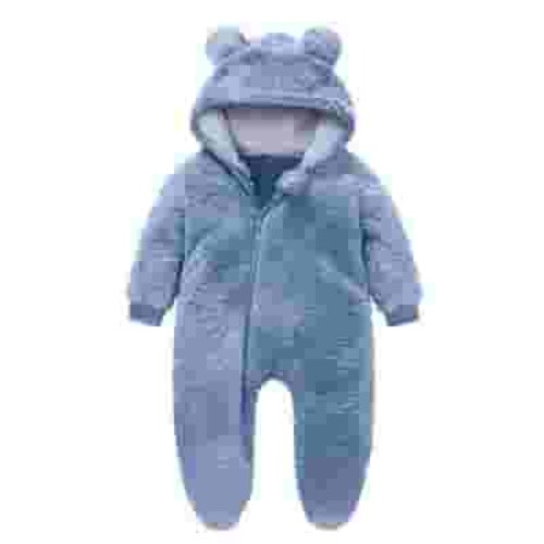 ZyeKqe Winter Baby Clothes keep Warm Fleece Thick 1sie Ear Hooded Jumpsuits Newborn Boys Girls Romper Kids Coats Jackets