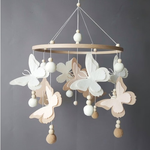 Butterfly mobile Crib mobile for girls Boho baby mobile over crib Baby girl nursery decor