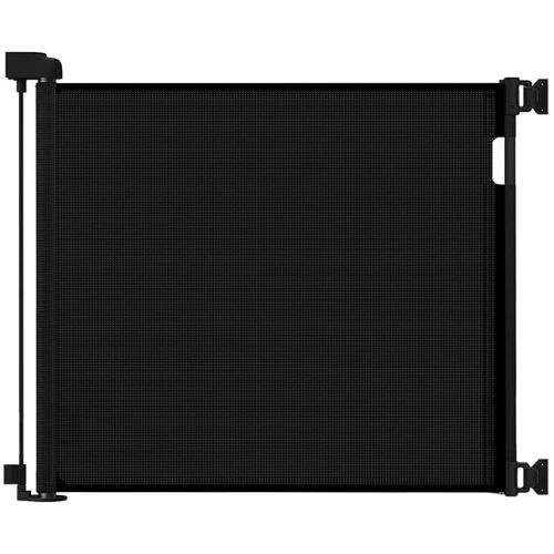 Veraste Retractable Baby Gate for Doorways and Stairs, Mesh Safety Gate for Pet, Indoor & Outdoor Use, One-Hand Operation, Easy Installation, 33.6" Tall, Expands to 55" Wide(Black,33.6"x55"