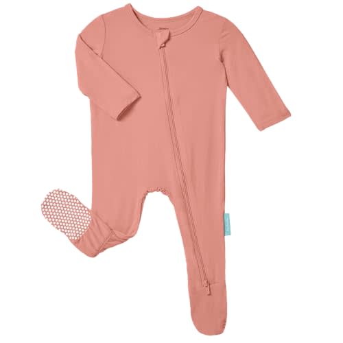 PurComfy Baby Zipper Footie Pajamas, Supersoft Bamboo Rayon Baby Footed Pjs Boy Girl 0-3-6-9-18-24 Month Coverall Sleepers