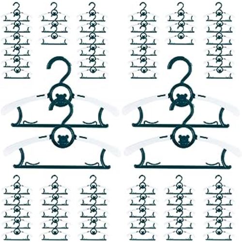 Anti-Slip Space Saving Heavy Duty Plastic Baby Hangers, Dark Green, 60 Pieces