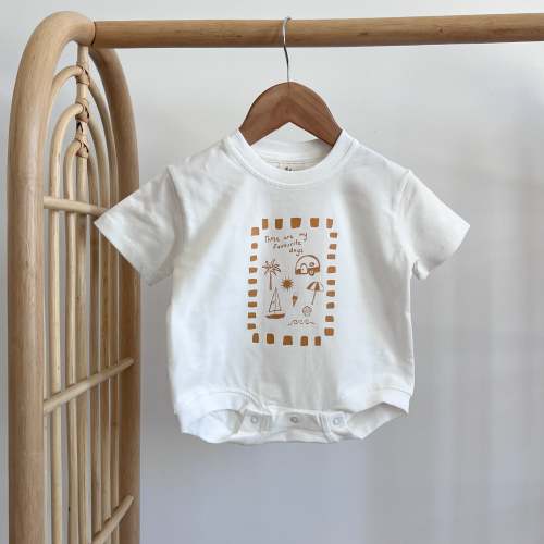 Kids 'Favourite Days' Slouch Romper - Mustard