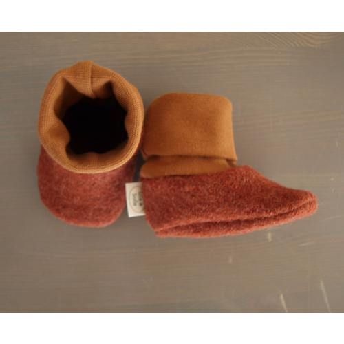 Wool shoes, organic cuffs, baby, boiled wool, booties, kids, baby slippers wool