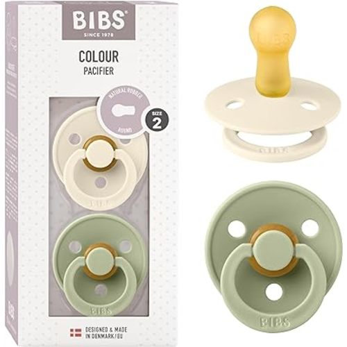 BIBS Pacifiers | Natural Rubber Baby Pacifier Combo | Set of 2 BPA-Free Soothers
