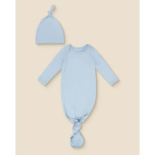 Bamboo Knotted Baby Gown | French Blue | Kindred Bravely