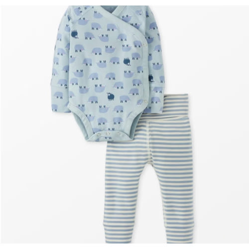 Baby Layette  Wrap Top & Wiggle Pants in HannaSoft™ - Mini Lamb