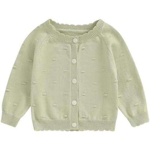 Infant Baby Girl Cardigan Sweater Long Sleeve Button Up Knit Sweatshirt Jacket Toddler Baby Girl Fall Outfits