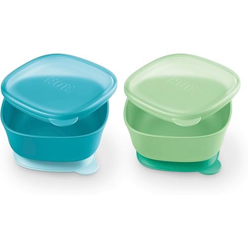 NUK for Nature™ Suction Bowl and Lid, Stormy Blue and Misty Meadow in Blue/Green