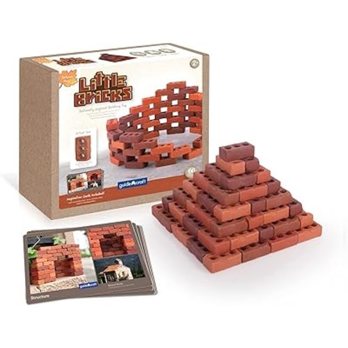Guidecraft Little Bricks - 60 pc. Set: Builders Set for Construction and Stacking, Kids Educational Learning Toy