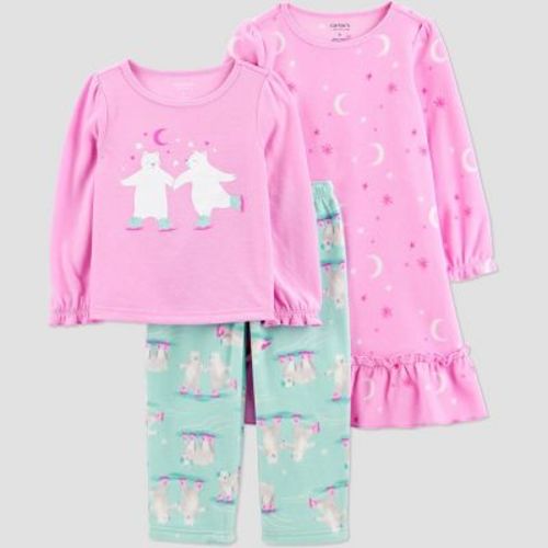 Carter's Just One You® Toddler Girls' 3pc Long Sleeve Poly Fleece Pajama Set