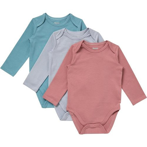 Hanes Unisex Baby Pure Comfort Long Sleeve Bodysuits, Infant Bodysuits, Boys & Girls, 3-pack