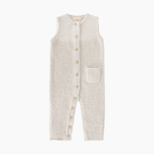 7AM Enfant Sleeveless Romper - Ecru, 6-9 M