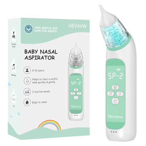 Electric Nasal Aspirator for Baby - Baby Nose Sucker, Booger Sucker for Babies Toddlers Infants Newborns Kids with 3 Suction Levels & Music & Light, Automatic Mucus Nose Cleaner Machine