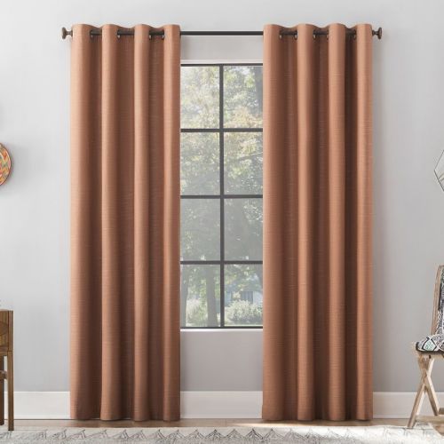 Archaeo Total Blackout Textured Linen Blend Grommet Top Curtain Panel
