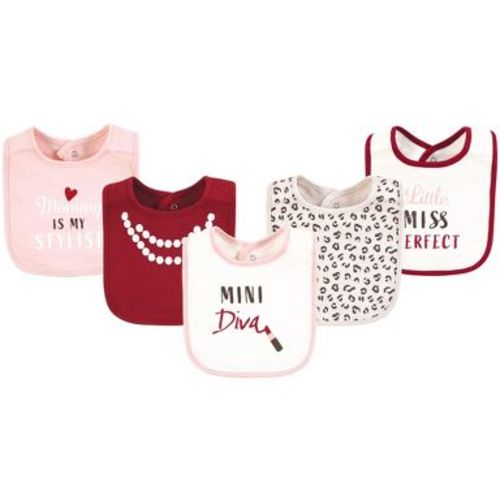 Hudson Baby Infant Girl Cotton Bibs, Mini Diva, One Size