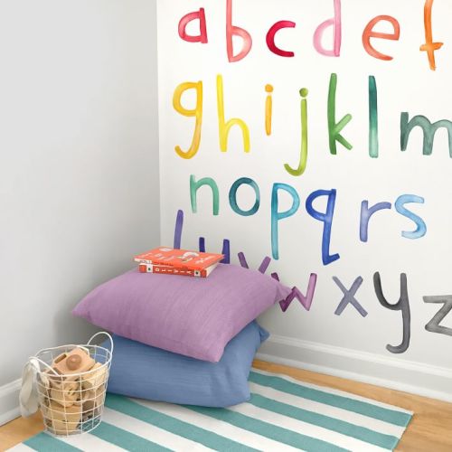 Color Story Lowercase Alphabet Peel & Stick Wall Decals | Mej Mej
