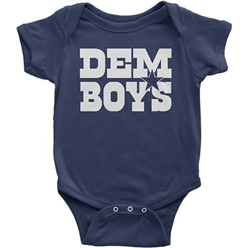 Expression Tees One-Piece Dem Boys Dallas 6 Months Navy Blue Romper